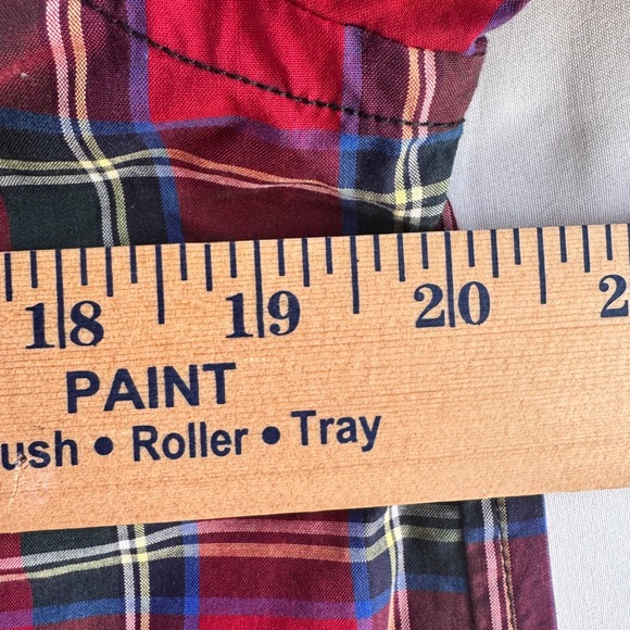 Ralph Lauren Button Down Shirt Kids XL 18-20 Red Tartan Plaid Long Sleeve Pony - Picture 5 of 6